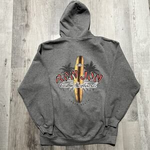 VTG Ron Jon Surf Shop Full Zip Y2K Hoodie Cocoa Beach Ocean Surfer Skate